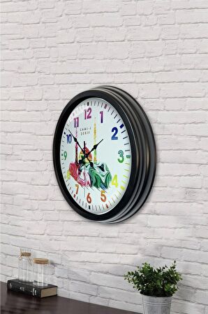 40 Cm Siyah Metal Cami Şerif Duvar Saati