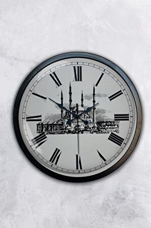 40 Cm Siyah Metal Cami Duvar Saati
