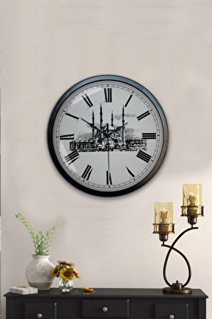40 Cm Siyah Metal Cami Duvar Saati