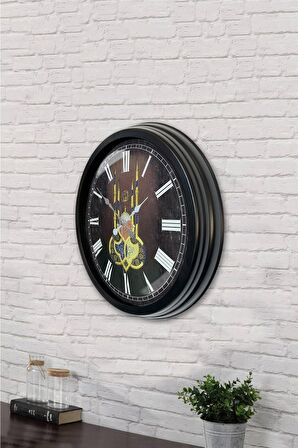 40 Cm Siyah Metal Cami Duvar Saati