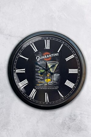 40 Cm Siyah Metal Cafe Duvar Saati