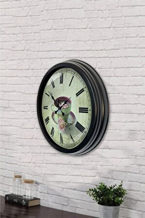 40 Cm Siyah Metal Cafe Duvar Saati