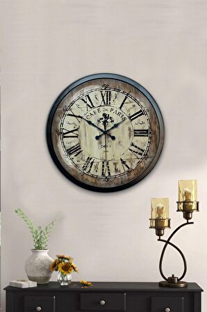 40 Cm Siyah Metal Cafe de Paris Duvar Saati