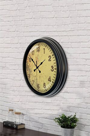 40 Cm Siyah Metal Butterfly Duvar Saati