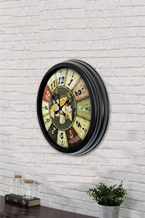 40 Cm Siyah Metal Breakfeast Duvar Saati