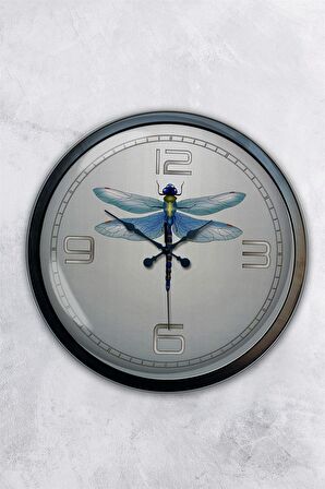 40 Cm Siyah Metal Böcek Duvar Saati