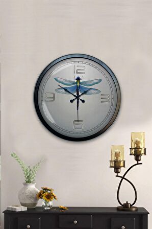 40 Cm Siyah Metal Böcek Duvar Saati