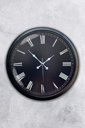 40 Cm Siyah Metal Black Color Duvar Saati