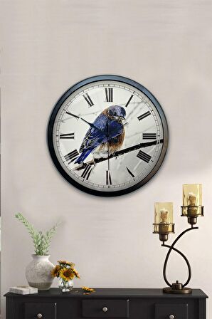 40 Cm Siyah Metal Bird Duvar Saati