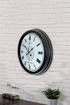 40 Cm Siyah Metal Bereket Duası Duvar Saati