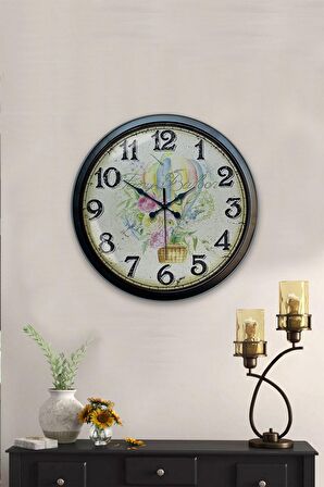 40 Cm Siyah Metal Balloon Duvar Saati