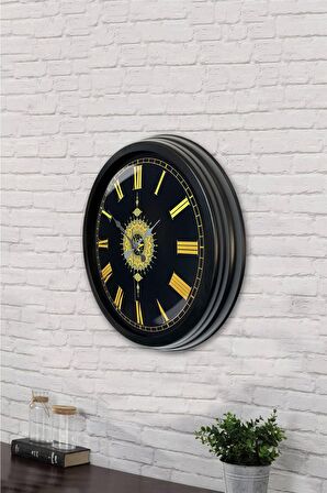 40 Cm Siyah Metal Ayetli Duvar Saati