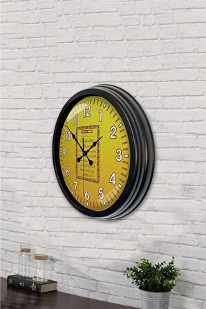 40 Cm Siyah Metal Ayet-el Kursi Duvar Saati