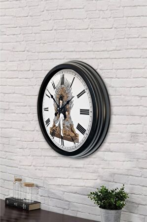 40 Cm Siyah Metal Atatürk Duvar Saati