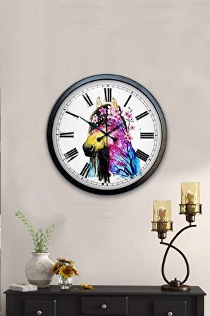 40 Cm Siyah Metal At Duvar Saati