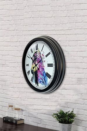 40 Cm Siyah Metal At Duvar Saati