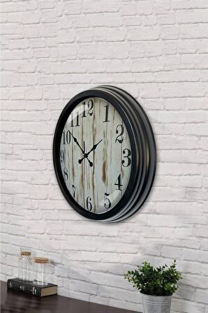 40 Cm Siyah Metal Asal Sayı Duvar Saati