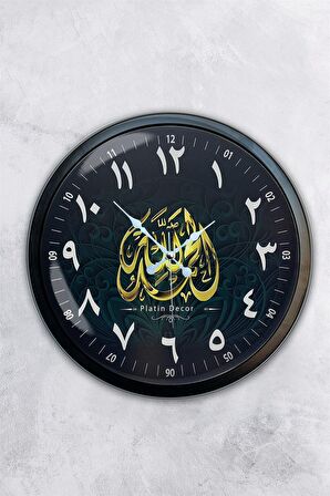 40 Cm Siyah Metal Arapça Rakamlar Duvar Saati