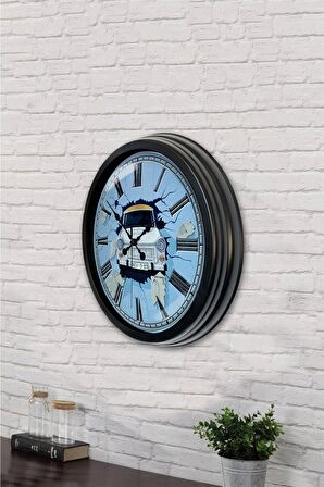 40 Cm Siyah Metal Araba Duvar Saati