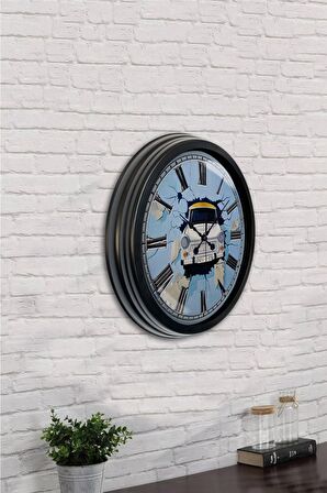 40 Cm Siyah Metal Araba Duvar Saati