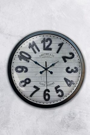 40 Cm Siyah Metal Antique Duvar Saati