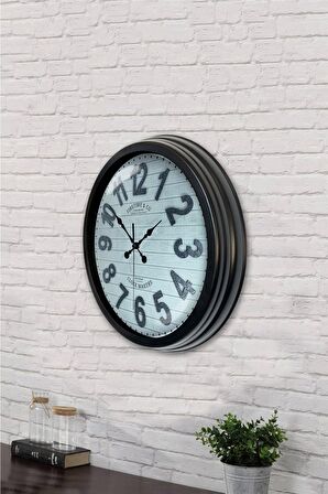 40 Cm Siyah Metal Antique Duvar Saati