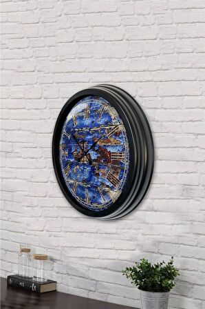 40 Cm Siyah Metal Antik Duvar Saati