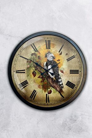 40 Cm Siyah Metal Amazon Duvar Saati