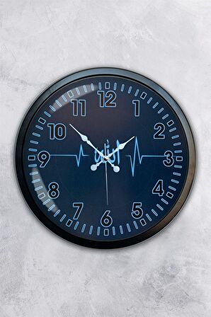 40 Cm Siyah Metal Allah Ritim Duvar Saati