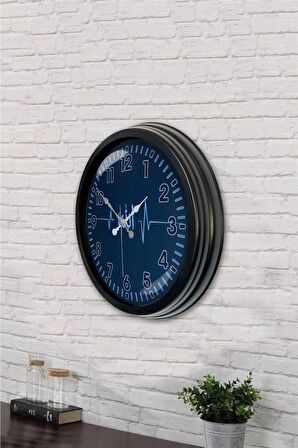 40 Cm Siyah Metal Allah Ritim Duvar Saati