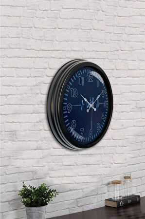 40 Cm Siyah Metal Allah Ritim Duvar Saati