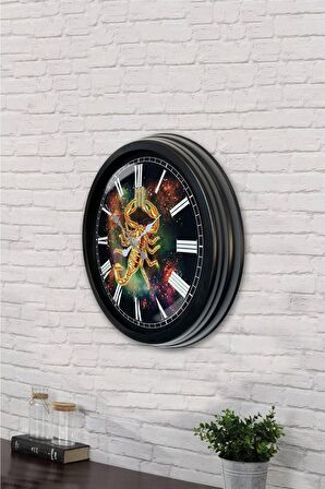 40 Cm Siyah Metal Akrep Burcu Duvar Saati