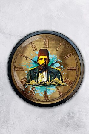 40 Cm Siyah Metal Abdülhamit Han Duvar Saati