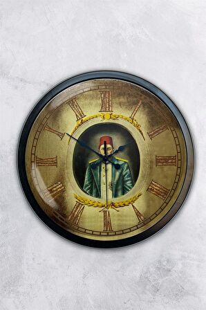 40 Cm Siyah Metal Abdülhamit Han Duvar Saati