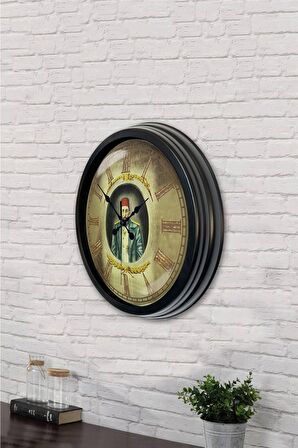 40 Cm Siyah Metal Abdülhamit Han Duvar Saati