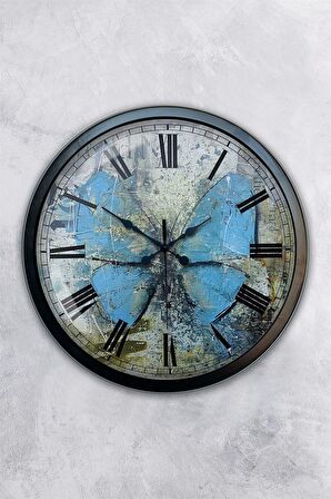 40 Cm Siyah Metal 1 Gün Duvar Saati