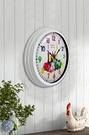 Hediyelik 40 Cm Beyaz Metal Cami Şerif Duvar Saati