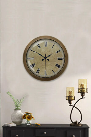 Hediyelik 36 Cm Eskitme Metal Eskitme Duvar Saati