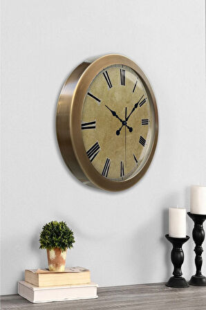 Hediyelik 36 Cm Eskitme Metal Eskitme Duvar Saati