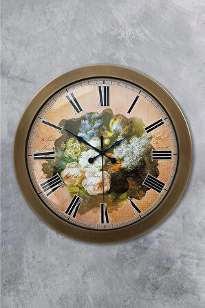 Hediyelik 36 Cm Eskitme Metal Dekoratif Duvar Saati