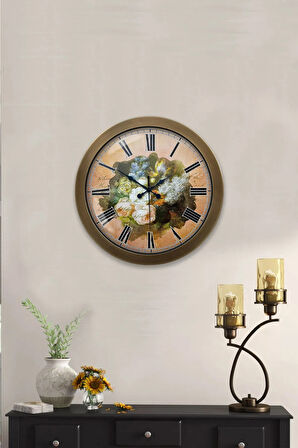 Hediyelik 36 Cm Eskitme Metal Dekoratif Duvar Saati