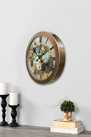 Hediyelik 36 Cm Eskitme Metal Dekoratif Duvar Saati