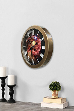 36 cm Eskitme Metal Astroloji Duvar Saati
