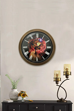 36 cm Eskitme Metal Astroloji Duvar Saati