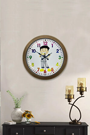 Hediyelik 36 Cm Eskitme Metal Çocuk Odası Duvar Saati