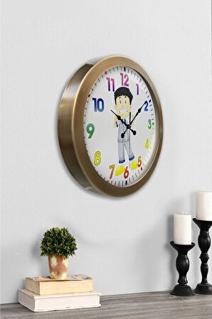 Hediyelik 36 Cm Eskitme Metal Çocuk Odası Duvar Saati