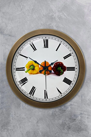 Hediyelik 36 Cm Eskitme Metal Mutfak Duvar Saati