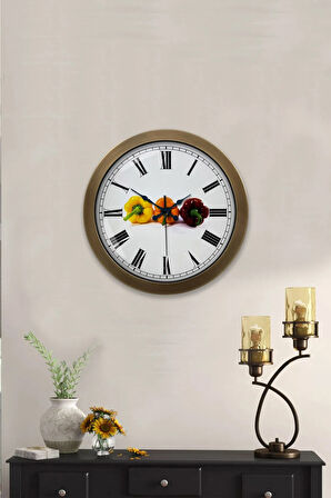 Hediyelik 36 Cm Eskitme Metal Mutfak Duvar Saati