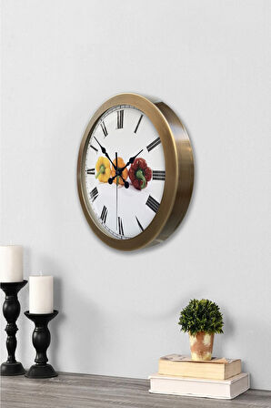 Hediyelik 36 Cm Eskitme Metal Mutfak Duvar Saati