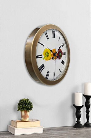 Hediyelik 36 Cm Eskitme Metal Mutfak Duvar Saati